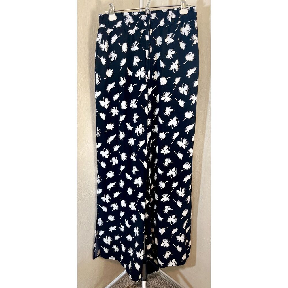 NWT Cato Black & White Abstract Print Wide Leg Gaucho Pants - M